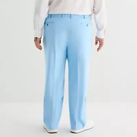 J. Ferrar Mens Big and Tall Stretch Fabric Regular Fit Flat Front Suit Pant