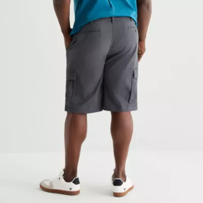 St. John's Bay Comfort Waist 10" & 11" Mens Mid Rise Big and Tall Stretch Fabric Cargo Short