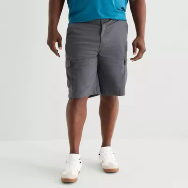 St. John's Bay Comfort Waist 10" & 11" Mens Mid Rise Big and Tall Stretch Fabric Cargo Short