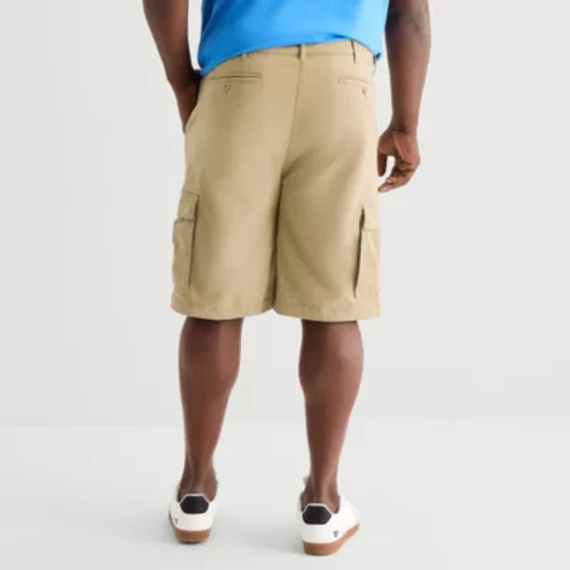 St. John's Bay Comfort Waist Mens 10" Mid Rise Big and Tall Stretch Fabric Cargo Short