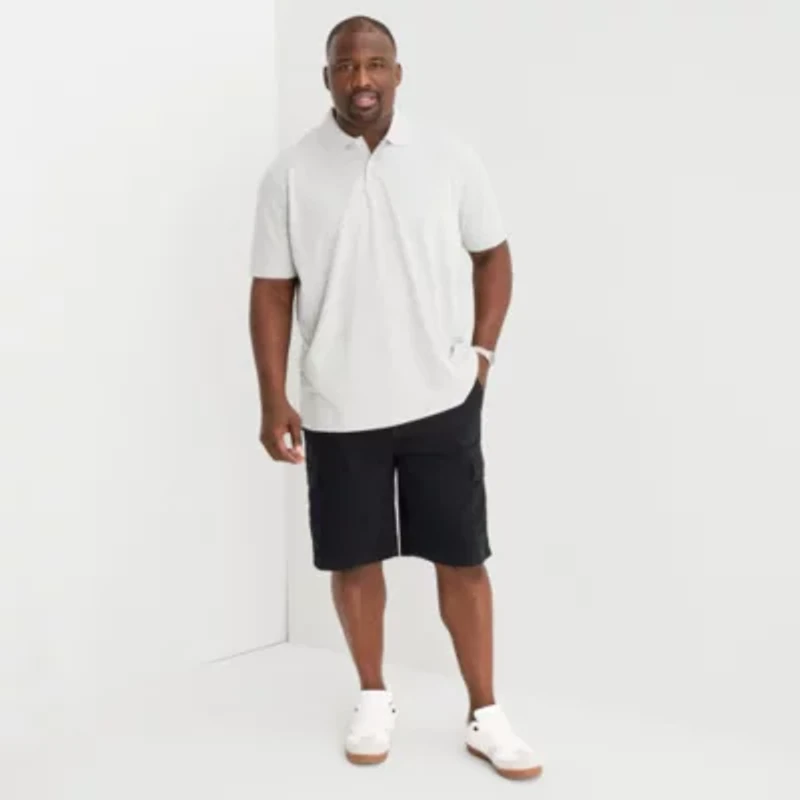 St. John's Bay Comfort Waist 10" & 11" Mens Mid Rise Big and Tall Stretch Fabric Cargo Short