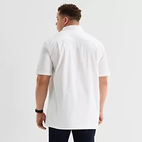 Shaquille O'Neal XLG™ Utility Pocket Mens Short Sleeve Regular Fit Big and Tall Button-Down Shirt