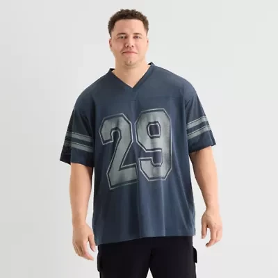 Arizona Mens V Neck Short Sleeve Big and Tall Jersey