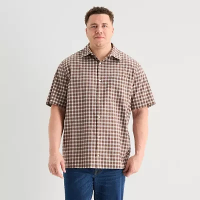 Arizona Mens Short Sleeve Classic Fit Big and Tall Button-Down Shirt