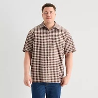 Arizona Mens Short Sleeve Classic Fit Big and Tall Button-Down Shirt
