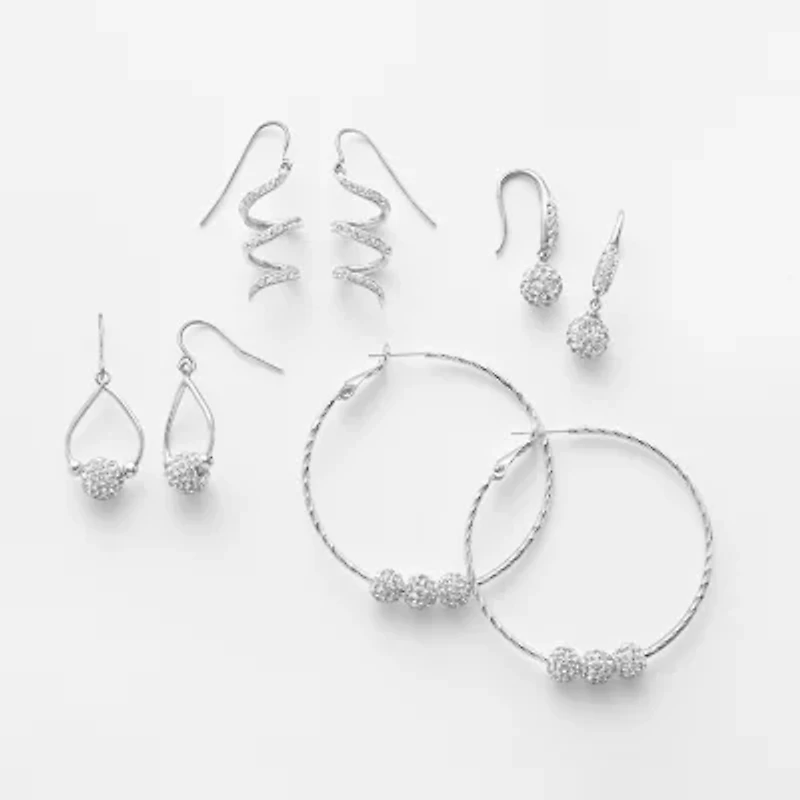 Sparkle Allure Womens Crystal 46.2mm Round Hoop Earrings