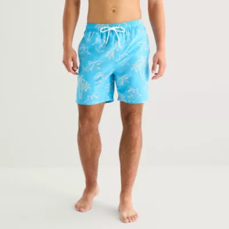 Arizona Mens Striped Swim Trunks