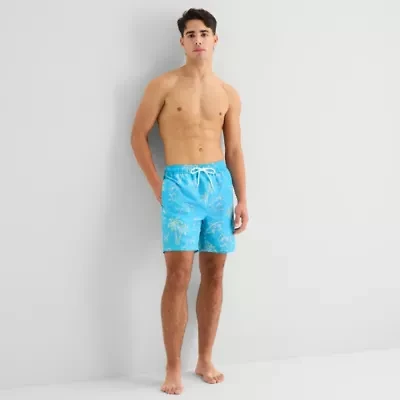 Arizona Mens Striped Swim Trunks