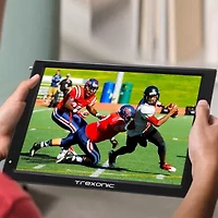 Trexonic Portable Widescreen 12" LED TV with TF Slot, USB/Micro, USB/Headphone/AV Inputs and Built-in Digital Tuner