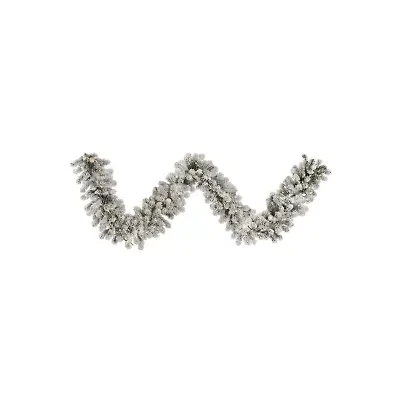 Vickerman 9' Flocked Kodiak Spruce Christmas Garland with 100 Multi-Colored LED Lights