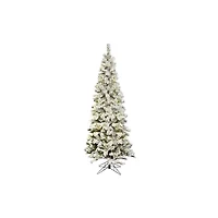  5.5' Prelit Flocked Pacific Pencil Christmas Tree