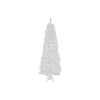 6.5' Prelit White Salem Pencil Pine Artificial Christmas Tree