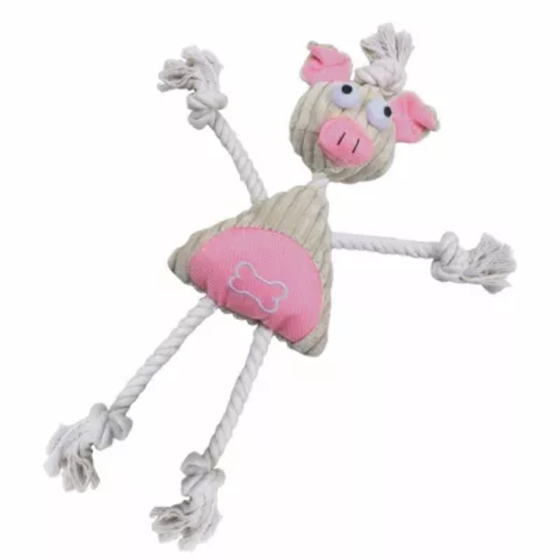 The Pet Life Jute And Rope Plush Pig Mannequin - Pet Toy