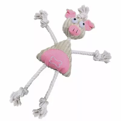 The Pet Life Jute And Rope Plush Pig Mannequin - Pet Toy
