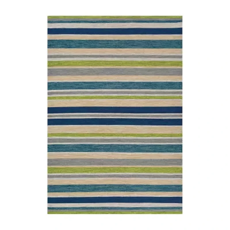 Couristan Alki Striped Hand Tufted Indoor Outdoor Rectangular Accent Rug