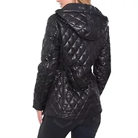 White Mark Womens Hooded Midweight Puffer Jacket