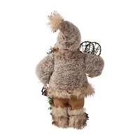 Glitzhome 12" Faux Fur Santa Figurine