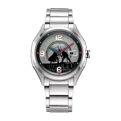 Citizen Luke And Vander Duel Star Wars Mens Silver Tone Stainless Steel Bracelet Watch Aw1140-51w