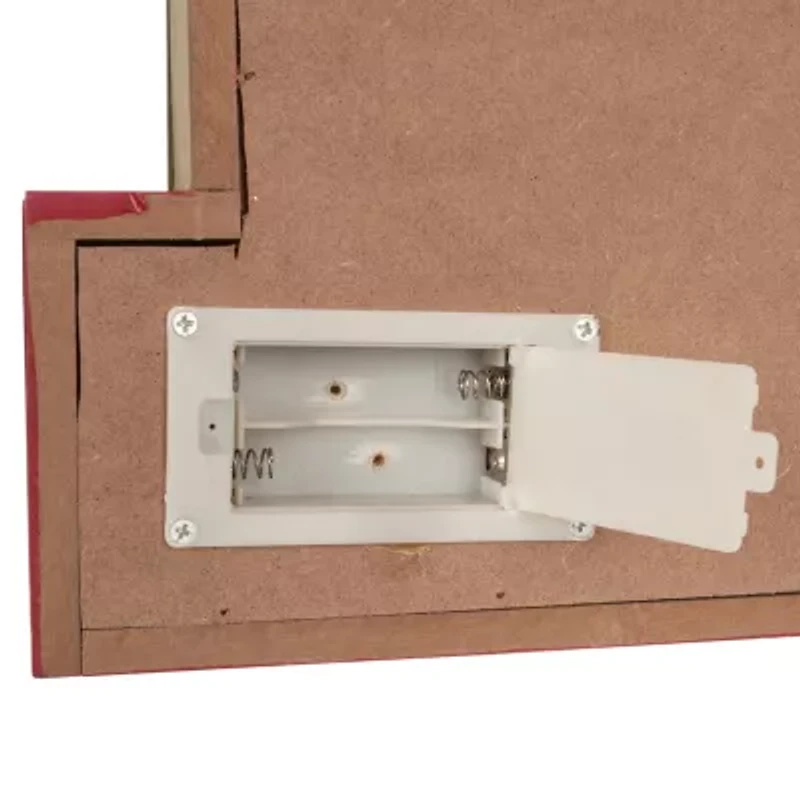 Glitzhome Led Lighted Wooden & Metal Block Lighted Christmas Tabletop Decor