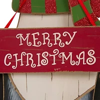 Glitzhome Wooden Christmas Dog Christmas Figurine