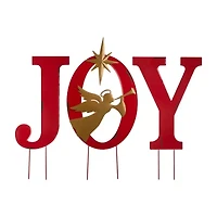 Glitzhome Metal Joy Angel Christmas Yard Art