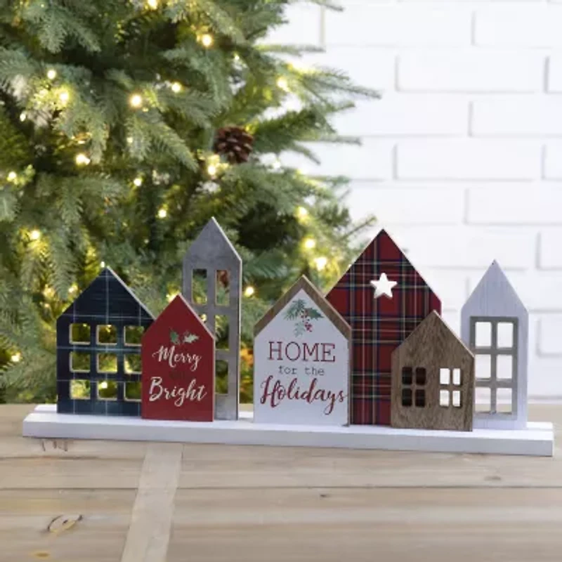 Glitzhome House Christmas Tabletop Decor