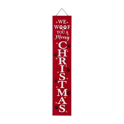 Glitzhome Lighted Wooden Pet Christmas Christmas Porch Sign