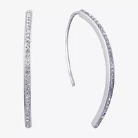 Sparkle Allure Womens Crystal Pure Silver Over Brass Drop Earrings