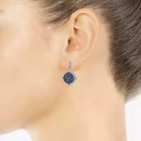 Sparkle Allure Womens Crystal Pure Silver Over Brass Drop Earrings