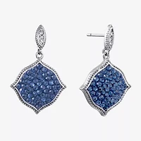 Sparkle Allure Womens Crystal Pure Silver Over Brass Drop Earrings