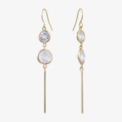 Sparkle Allure Womens Crystal 14K Gold Over Brass Drop Earrings