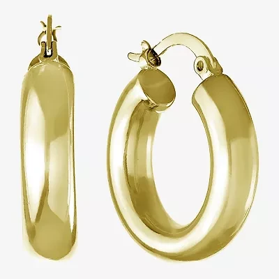 Silver Reflections Womens 24K Gold Over Brass 25mm Hoop Earrings