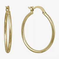 Silver Reflections Womens 24K Gold Over Brass 28.5mm Hoop Earrings
