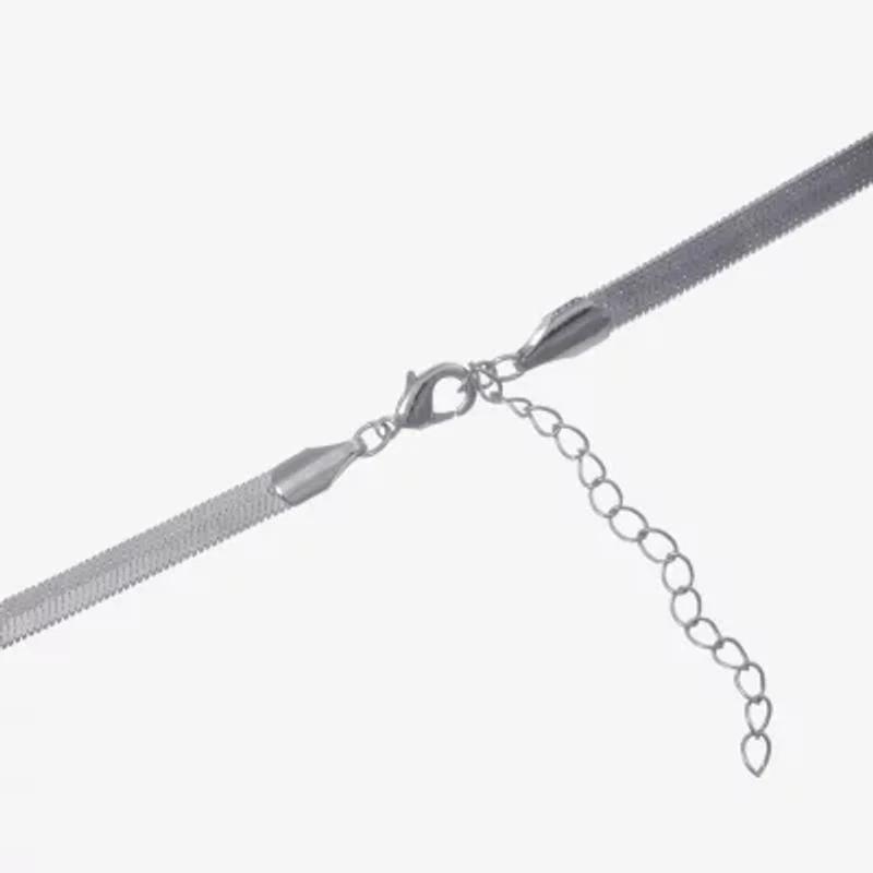 Silver Reflections Womens Pure Silver Over Brass 16 Inch Herringbone Chain Necklace