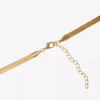 Silver Reflections Womens 14K Gold Over Brass 16 Inch Herringbone Chain Necklace
