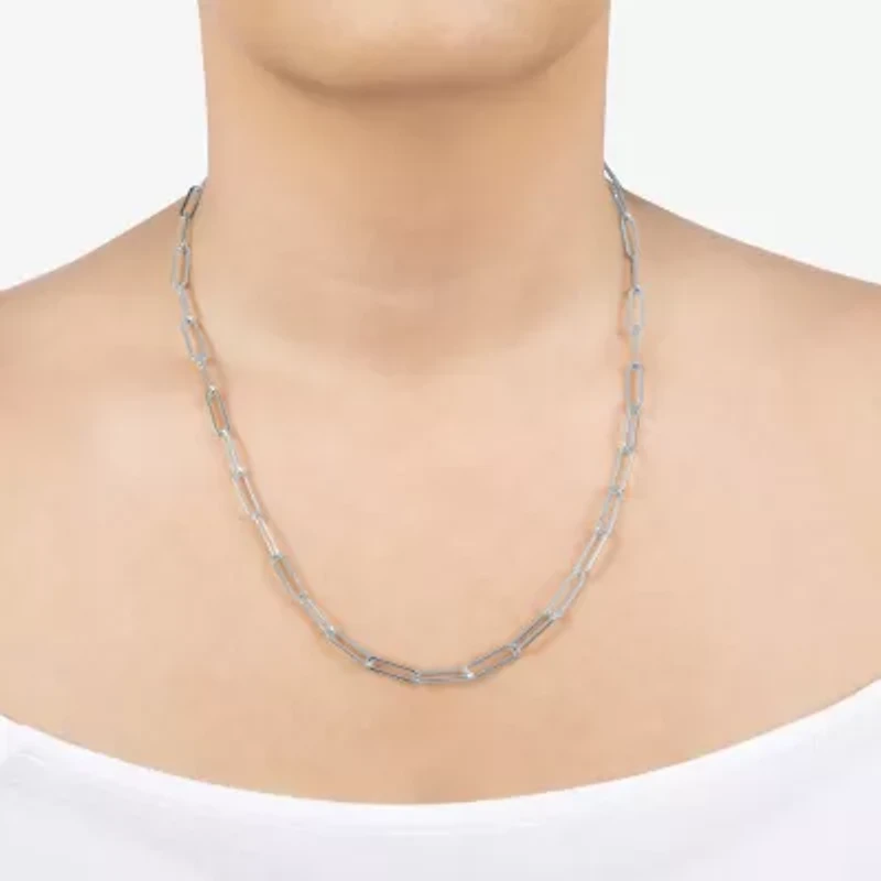 Silver Reflections Womens Pure Silver Over Brass 18 Inch Link Chain Necklace