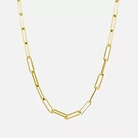 Silver Reflections Womens 14K Gold Over Brass Inch Link Chain Necklace