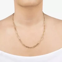 Silver Reflections Womens 14K Gold Over Brass Inch Link Chain Necklace