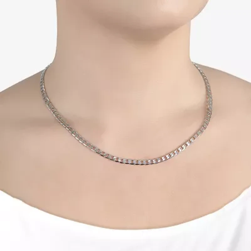 Silver Reflections Womens Pure Silver Over Brass Inch Link Chain Necklace