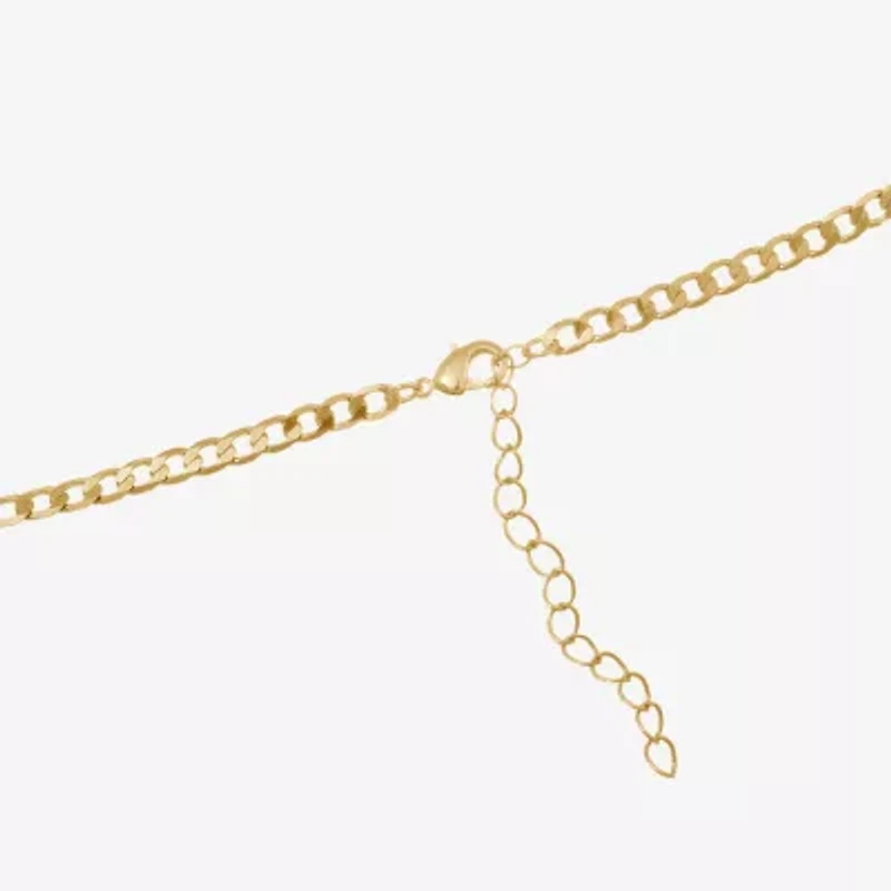 Silver Reflections Womens 14K Gold Over Brass 16 Inch Link Chain Necklace