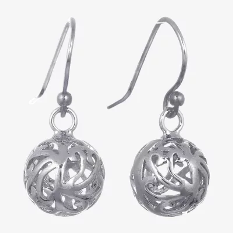Silver Reflections Womens Pure Silver Over Brass Drop Earrings