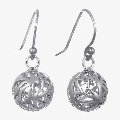 Silver Reflections Womens Pure Silver Over Brass Drop Earrings