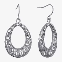 Silver Reflections Womens Pure Silver Over Brass Oval Drop Earrings