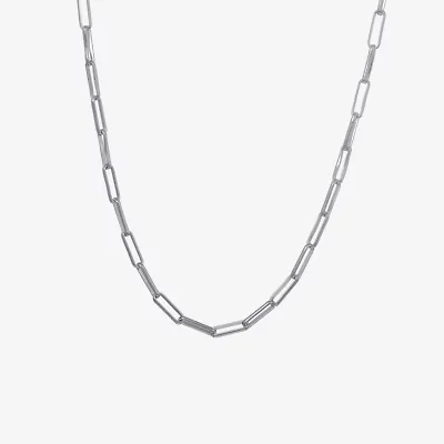 Silver Reflections Womens Pure Silver Over Brass 18 Inch Link Chain Necklace