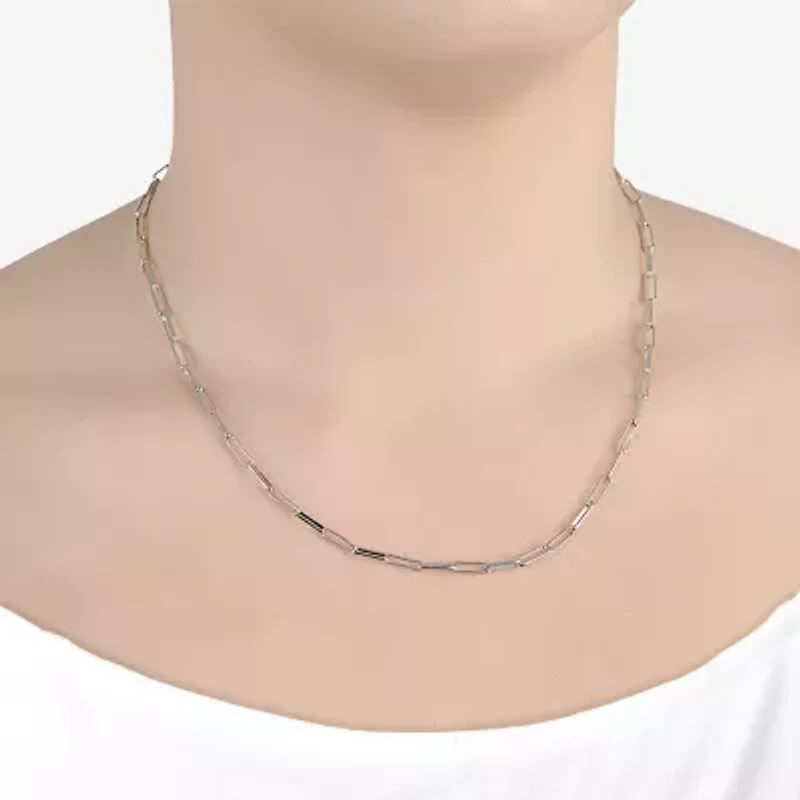 Silver Reflections Womens Pure Silver Over Brass 18 Inch Link Chain Necklace