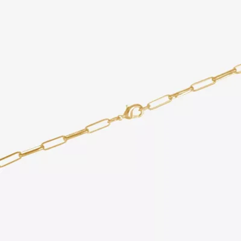 Silver Reflections Womens 14K Gold Over Brass 18 Inch Link Chain Necklace