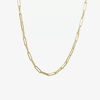 Silver Reflections Womens 14K Gold Over Brass 18 Inch Link Chain Necklace