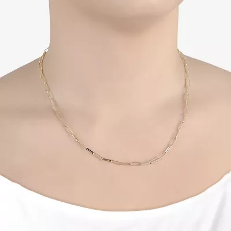 Silver Reflections Womens 14K Gold Over Brass 18 Inch Link Chain Necklace