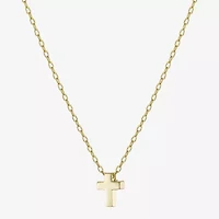 Silver Treasures Womens 14K Gold Over Silver Cross 16 Inch Pendant Necklace