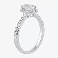 Certified (F / Si1) Womens 3/4 CT. T.W. Lab Grown White Diamond 10K Gold Side Stone Halo Engagement Ring